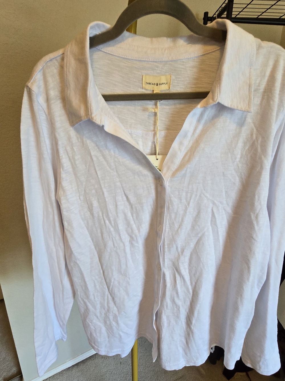 Thread & Supply White Button-Up Tee